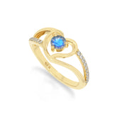 natural labradorite heart promise rings in yellow gold vermeil